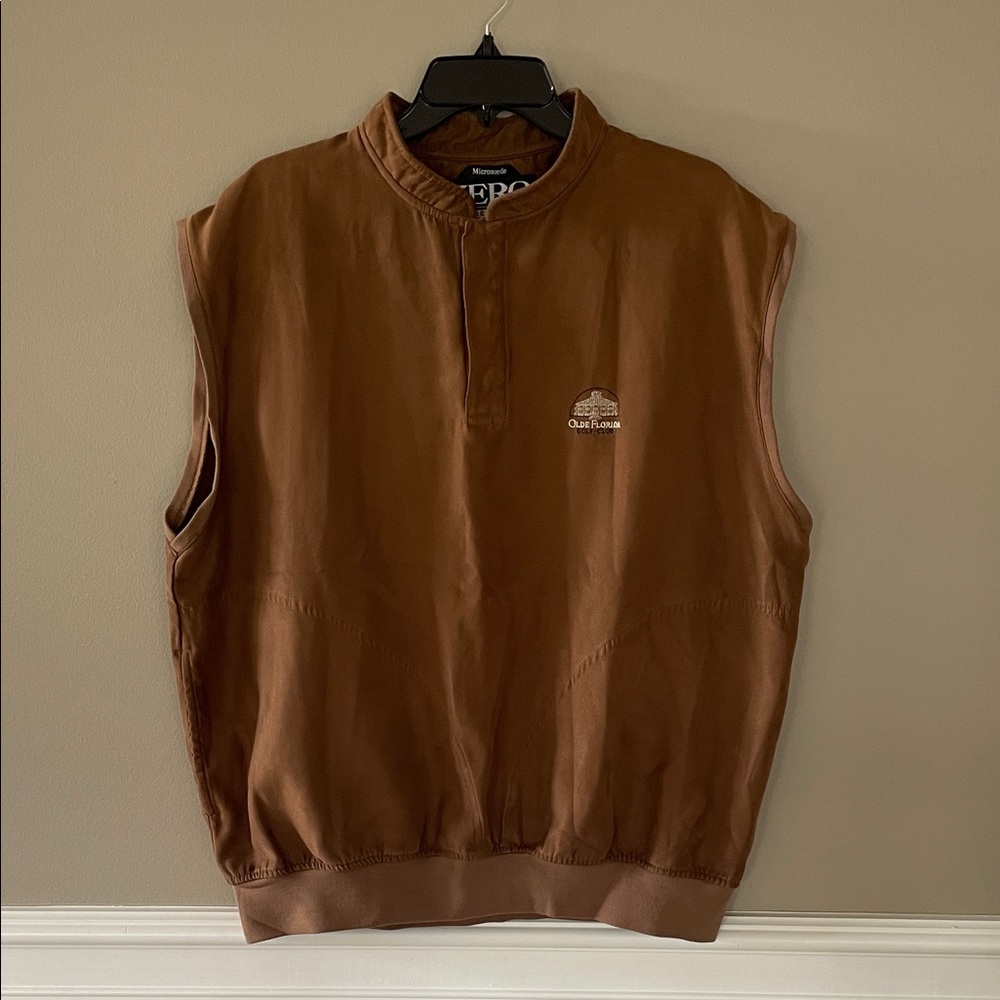 Zero Restriction Brown Microsuede Olde Florida Golf Club Pullover
